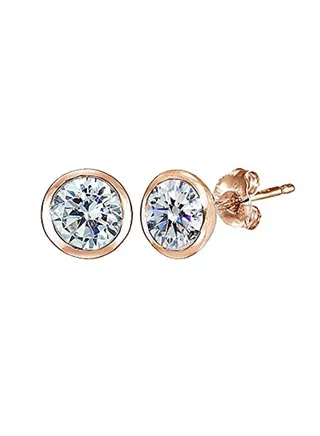 Flashed Sterling Silver Bezel Martini Stud Earrings 
