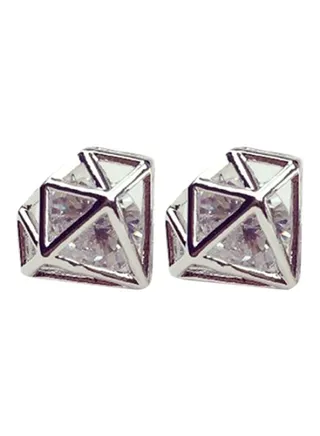Cubic Zirconia Studded Stud Earrings 