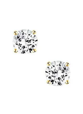 Round Gold Plated Sterling Silver Earrings 