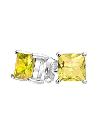 925 Sterling Silver Topaz Stud Earrings 