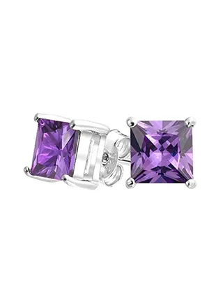 925 Sterling Silver Cubic Zirconia Studded Stud Earrings 