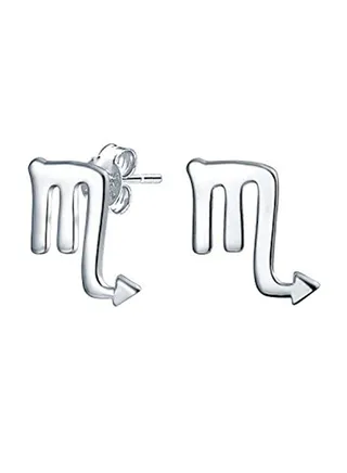 925 Sterling Silver Scorpio Zodiac Sign Stud Earrings 