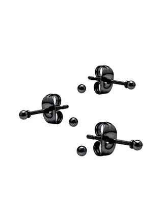 3-Pair Zirconia Stud Earrings 