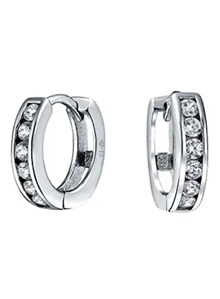 925 Sterling Silver Tiny Cubic Zirconia Earrings 