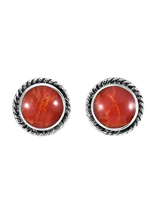 Boho Round 925 Sterling Silver Earrings 
