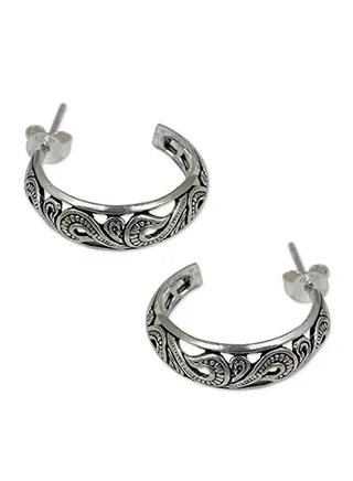 925 Sterling Silver Moon In The Forest Earrings 