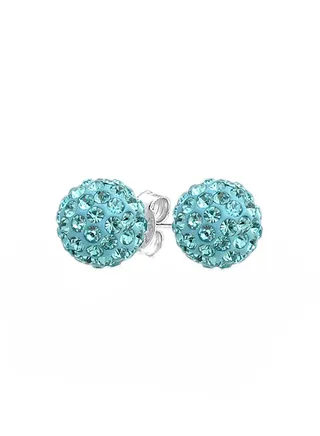 925 Sterling Silver Crystal Stud Earrings 