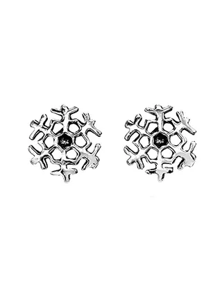 925 Sterling Silver Snowflake Earrings 