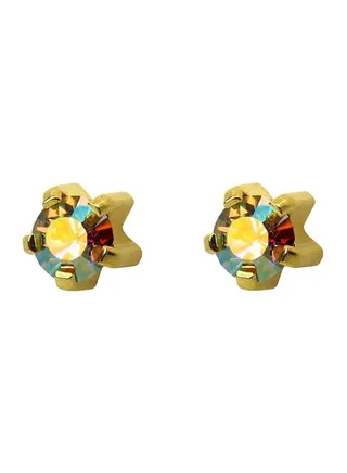 24K Gold Plated Rainbow Tiffany Swarovski Earrings 