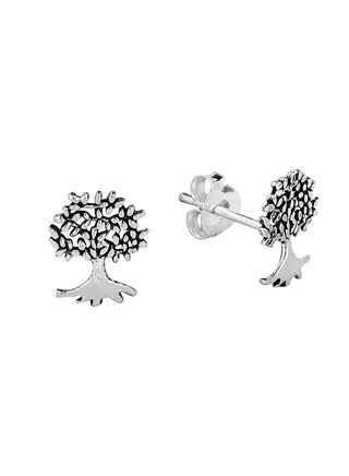 925 Sterling Silver Tree Of Life Earrings 