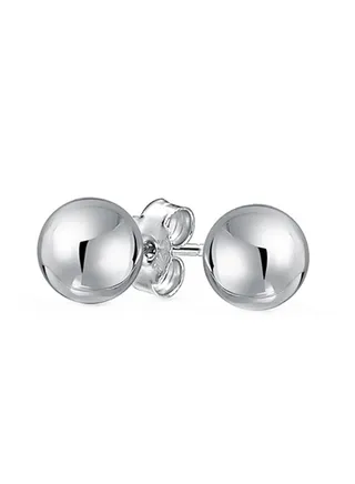 925 Sterling Silver Round Ball Stud Earrings 