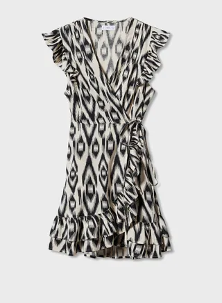 Youth Printed Side Bow Midi Dress 