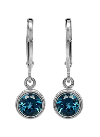 White Gold Plated 925 Sterling Silver Topaz Studded Dangle Earrings 