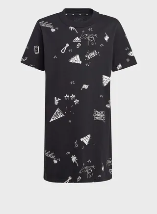 Brand Love Allover Print Dress Kids 