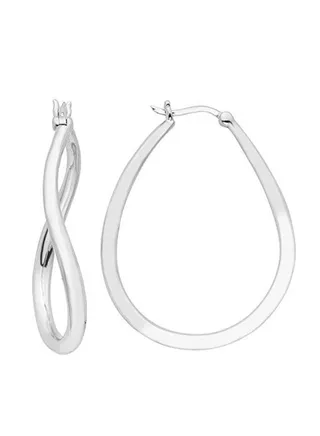 925 Sterling Silver Twisted Hoop Earrings 