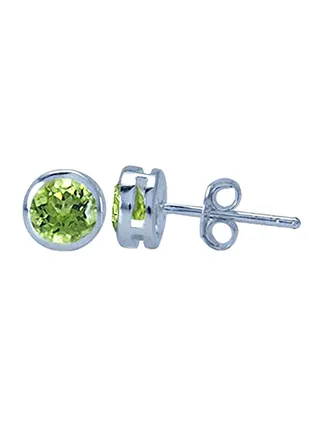 1.12ct. Natural Peridot 925 Sterling Silver Stud Earrings 