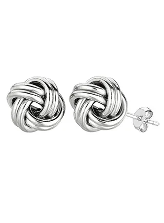 Sterling Silver Knot Stud Earrings 