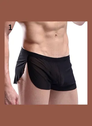 Comfortable Transparent Boxer Underwear Black 