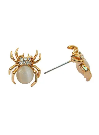 18K Gold Plated Crystal Spider Alloy Earrings 