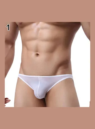 Men's Ultrathin Low Rise Briefs Underwear White 