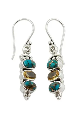 Stone Studded Dangle Earrings 