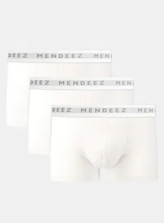 JACQUARD BOXER TRUNKS - PACK OF 3 - WHITE 