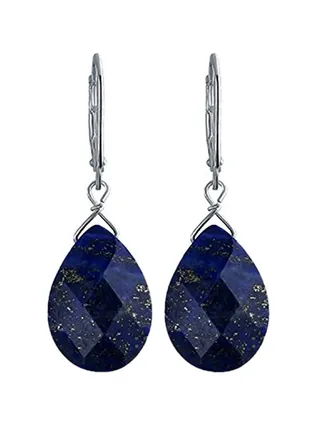 925 Sterling Silver Lapis Lazuli Studded Earrings 