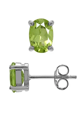 1.56ct. Natural Peridot 925 Sterling Stud Earrings 