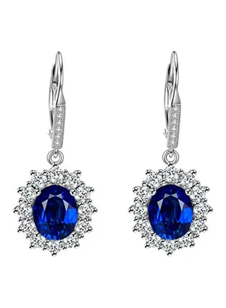925 Sterling Silver Oval-Cut Earrings 
