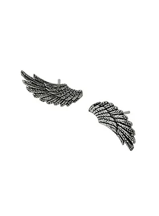 Sterling Silver Feather Wings Stud Earrings 