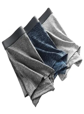 Pack of 3 Men's Crotch Cotton Boxer Briefs for Comfort and Durability 