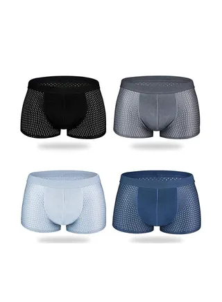 Men's 4 Pack Soft Breathable Boxer Brief Underwear For Men With Box(2XL) 