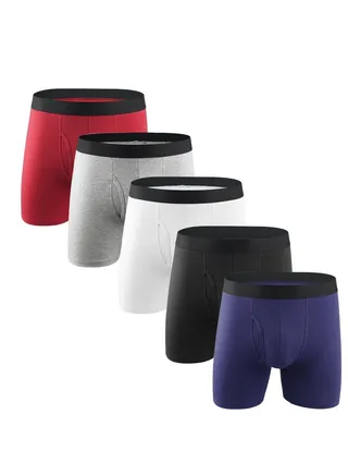 5PCS Breathable Boxers Set Multicolour 