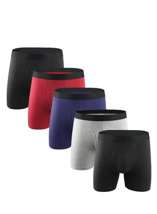 5PCS Breathable Boxers Set Multicolour UK US Size 