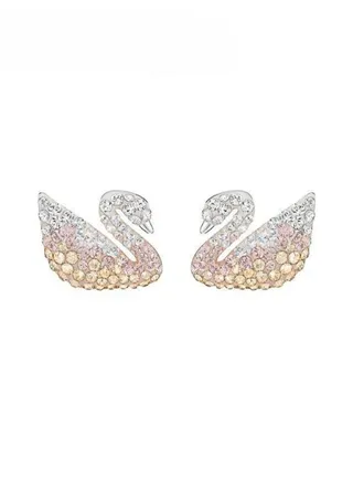 Gradient Swan Imitation Crystal Pearl Earrings 