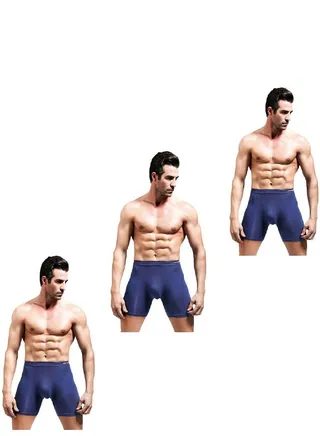 Boxer Briefs Blue Color for Men Three  pcs Pack 
