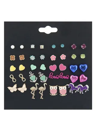 Pair Of 20 Cartoon Animal Design Ear Studs 