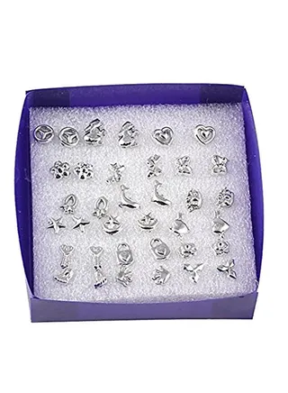 18-Pair 925 Sterling Silver Stud Earrings Set 