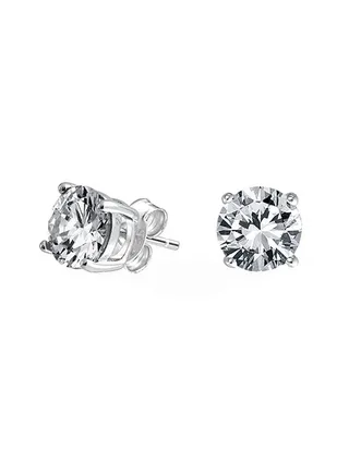 925 Sterling Silver Round Earrings With Cubic Zirconia 