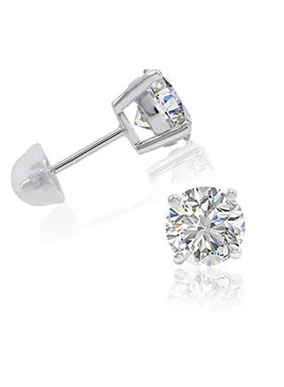 Sterling Silver Stud Earrings made with Swarovski Zirconia (3ct tw) 