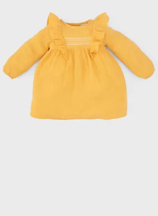 Regular Fit Long Sleeve Woven Dress 