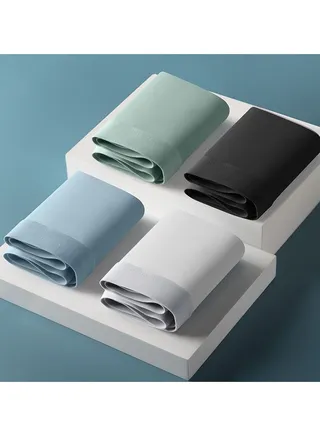 Men's Solid Colour Thin Ice Silk Briefs 