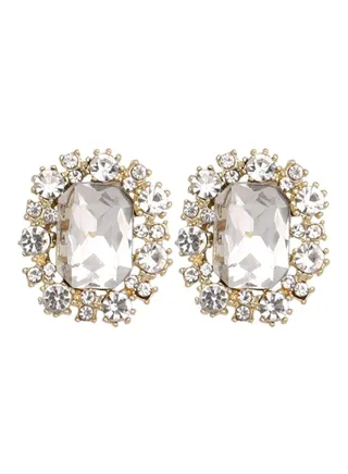 925 Silver Rhinestones Studded Earrings 
