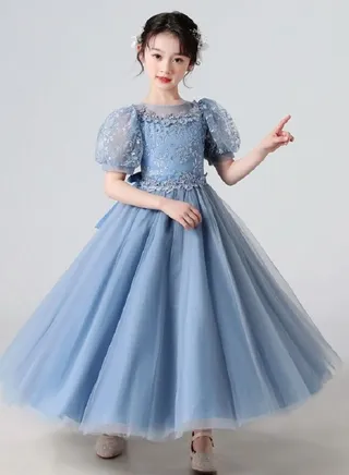 Girls Dress For Wedding Evening Party Navy Blue Color 