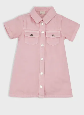 Baby Girl Short Sleeve Jean Dress 