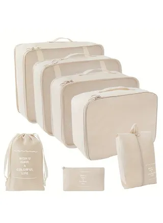 Pack Packing Morano Cubes Value Set for Travel Luggage Organiser Bag Compression Pouches Clothes Suitcase Packing Organizers Set with Toiletry Bag 