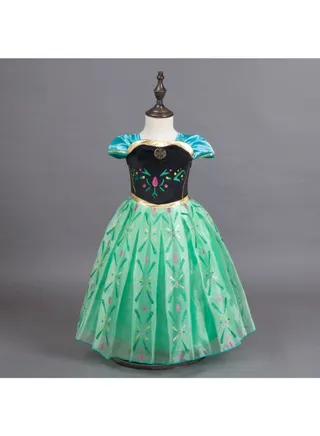 Disney Frozen Ice Princess Dress Green/Black/Blue 