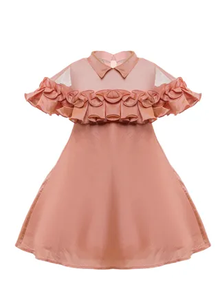 PRINCES PEACH Girls Party Dress, Princess Dress Party Wear Wedding Evening Formal Pageant Dance Gown for Birthday Kid Girls Elegant 