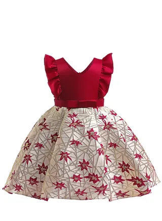 New Fashion Party Girl's Ceremonial Dress Red Color 