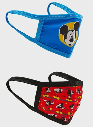 Kids 2 Pack Mickey Mouse Print  Mask 